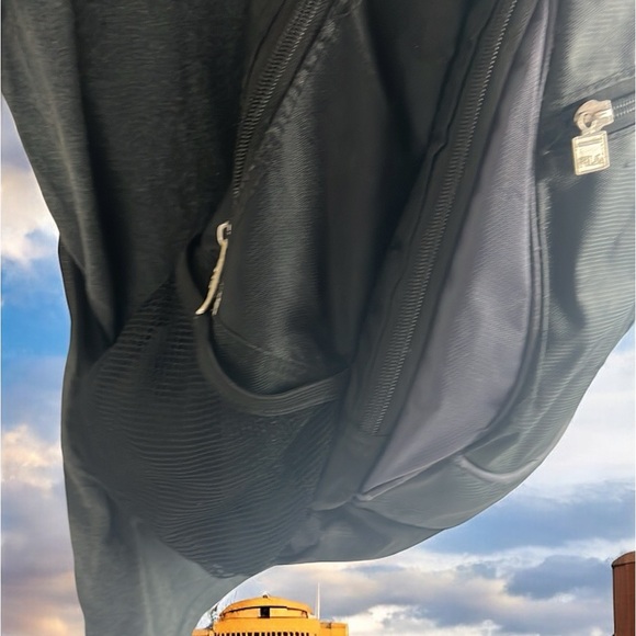 FILA “Throwaway” Black Backpack with Laptop Sleeve (Distressed) - Picture 4 of 6